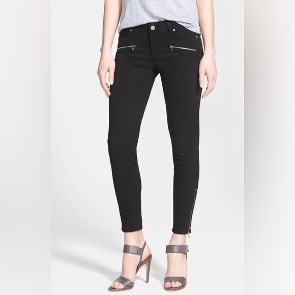 Paige Jane Ankle Zip Ultra Slim Skinny Black Overdye Jeans size 26 - Picture 1 of 14